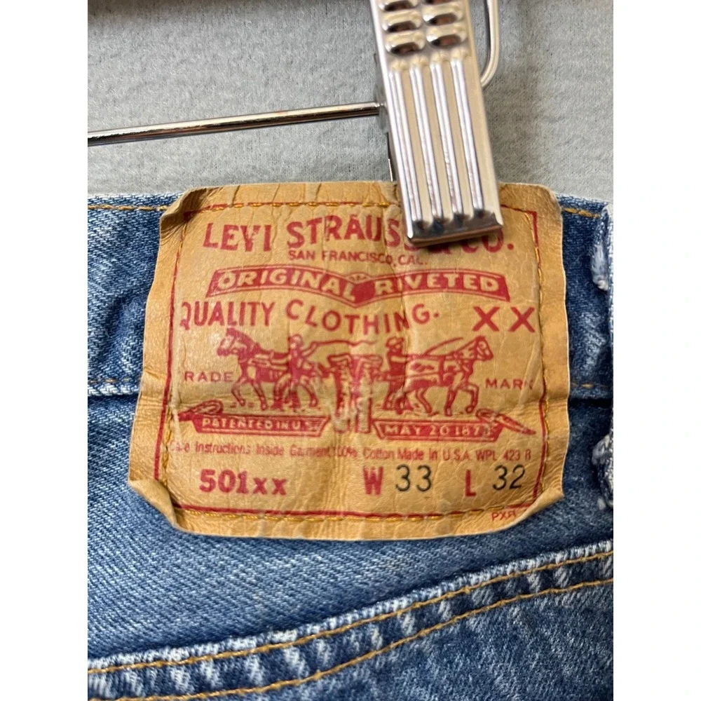 VTG Levis 501xx Men Jeans 33x32(30X30) Made in USA Blue Denim Straight Leg 501